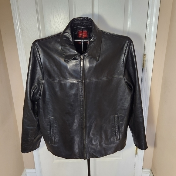 Cole Haan Other - Cole Haan XL Moto Jacket Zip Out Removable Quilted Liner Leather Pockets‎ Collar